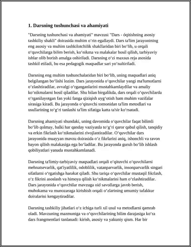 DARS - ÓQITISHNING ASOSIY TASHKILIY SHAKLI 3