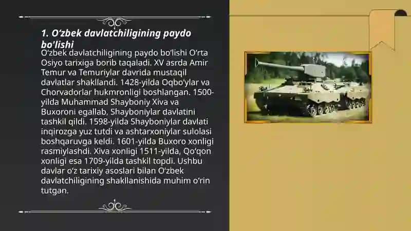 Ozbek davlatchiligi va uning tarixiy bosqichlari 3