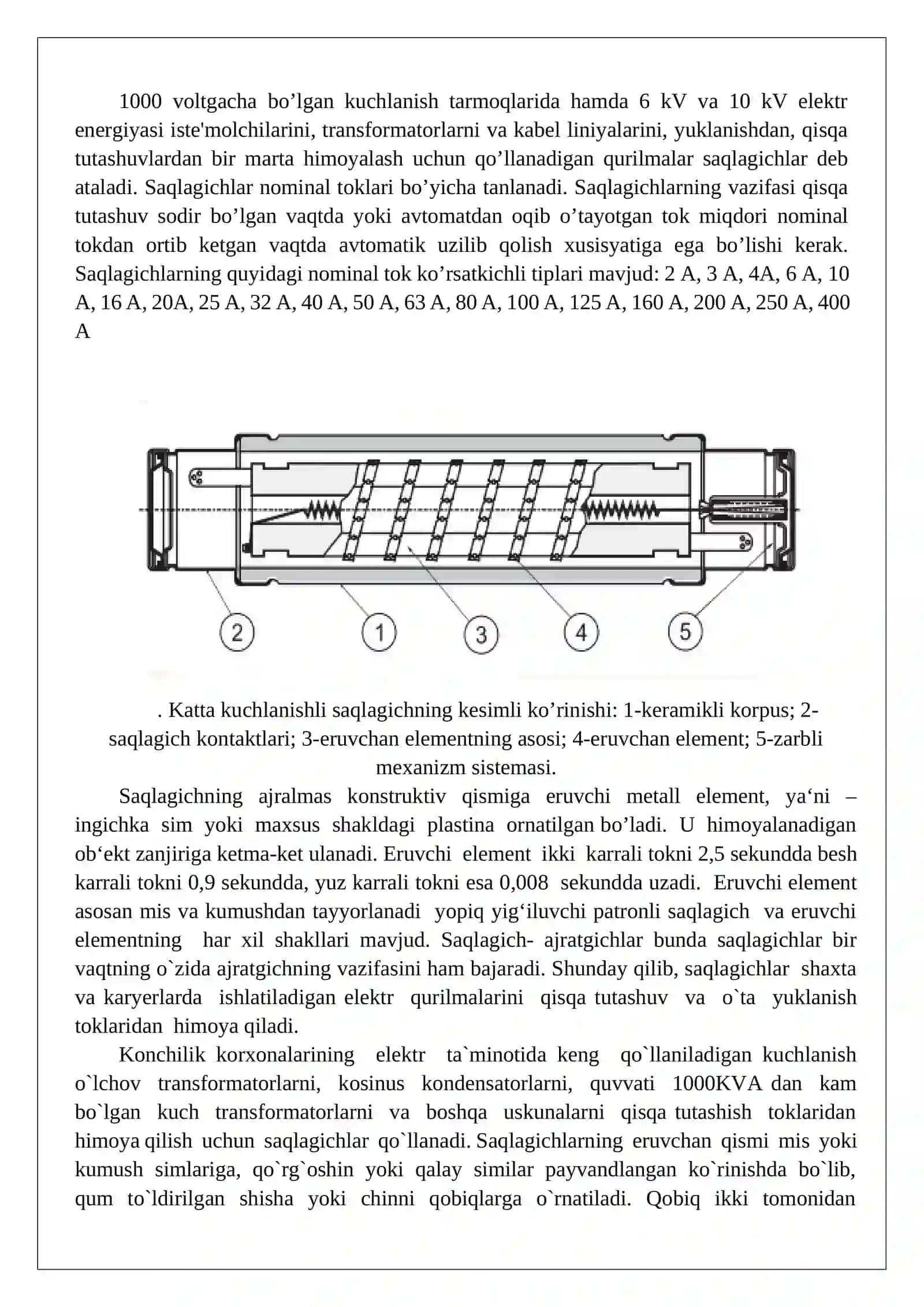Saqlagichlar va ajratgichlarning vazifasi, tuzilishi va ishlash prinsipi 3