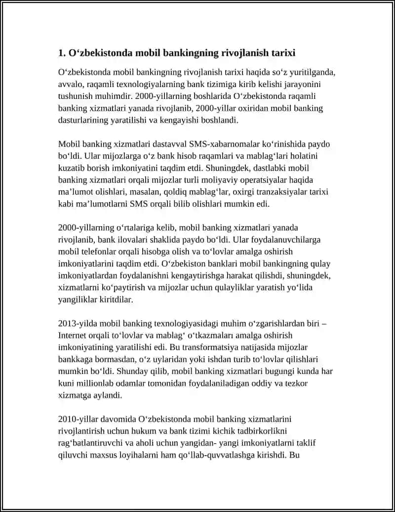 O‘ZBEKISTONDA MOBIL BANKING DASTURINING RIVOJLANISHI VA UNING ISTIQBOLLARI 3