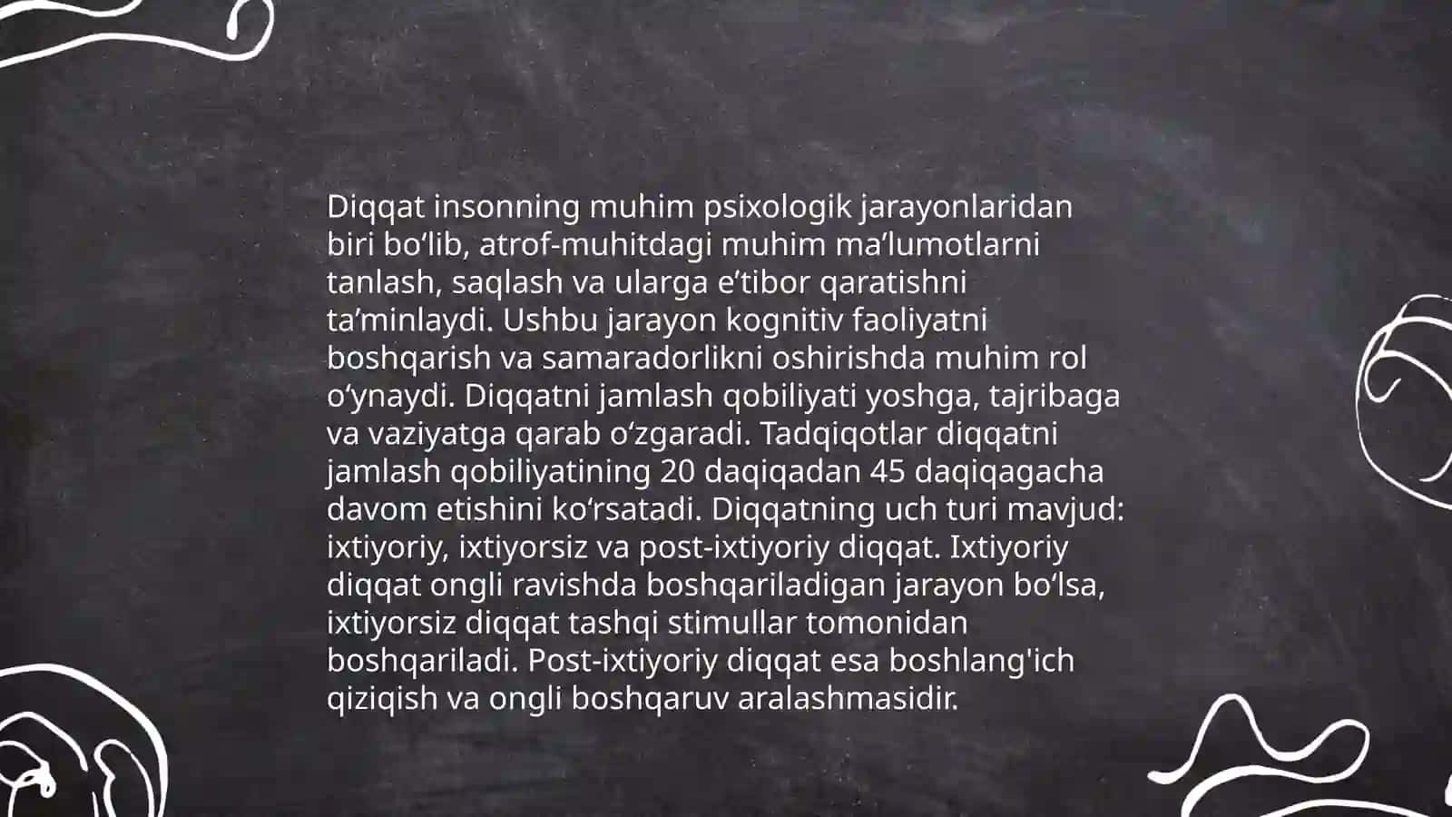 Diqqat turlari va uning xususiyatlari 3