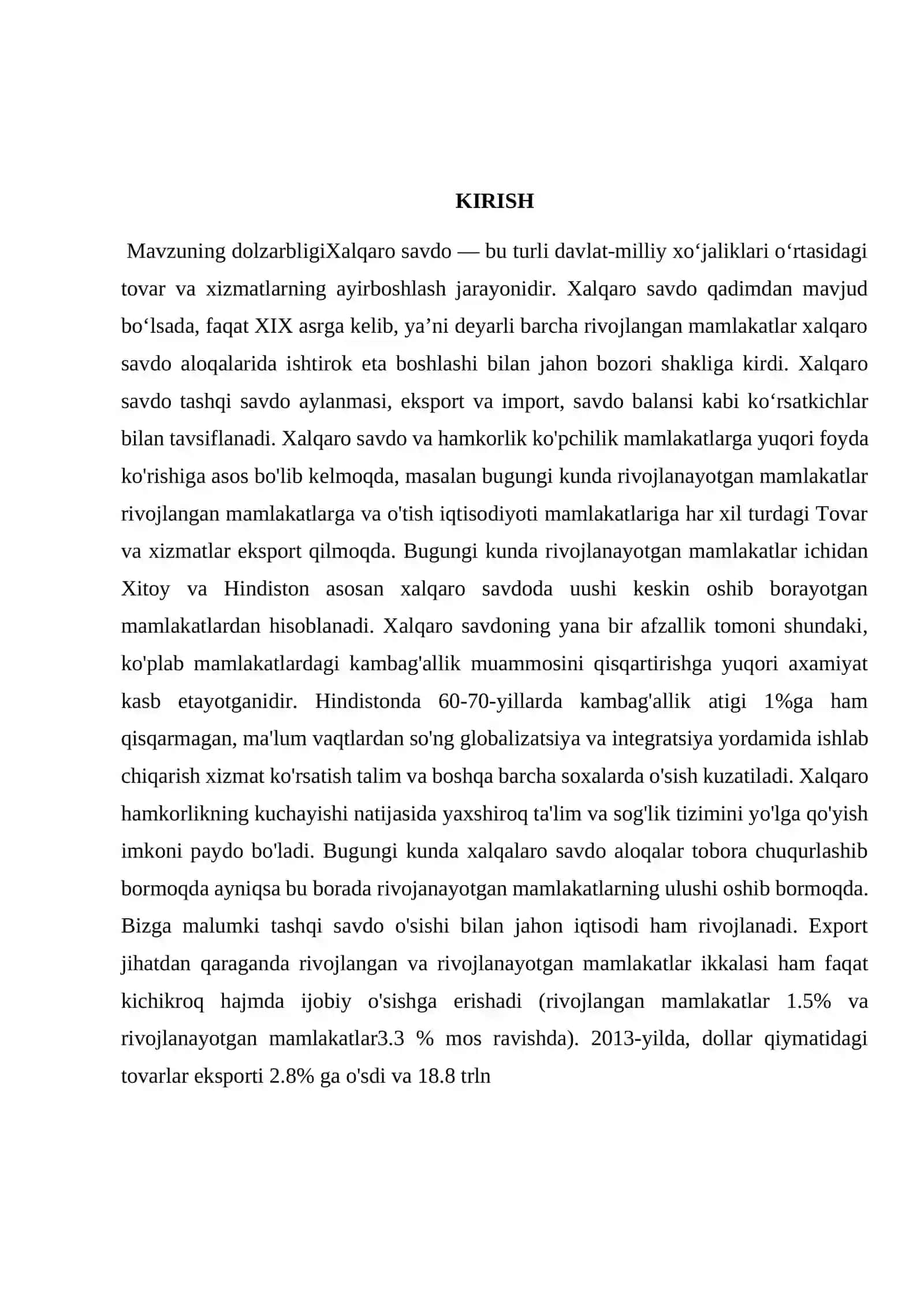 Tarmoqlar iqtisodiyoti KAFEDRASI - KURS ISHI 3