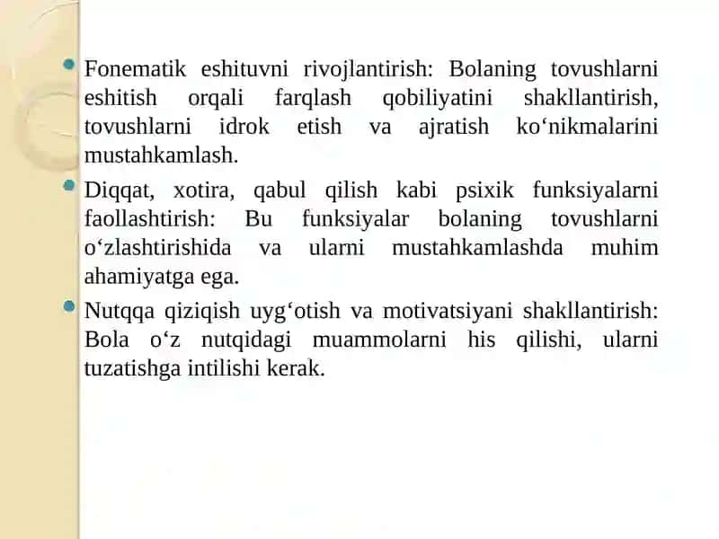 Tovushlar ustida ishlashga tayyorlash bosqichi 3