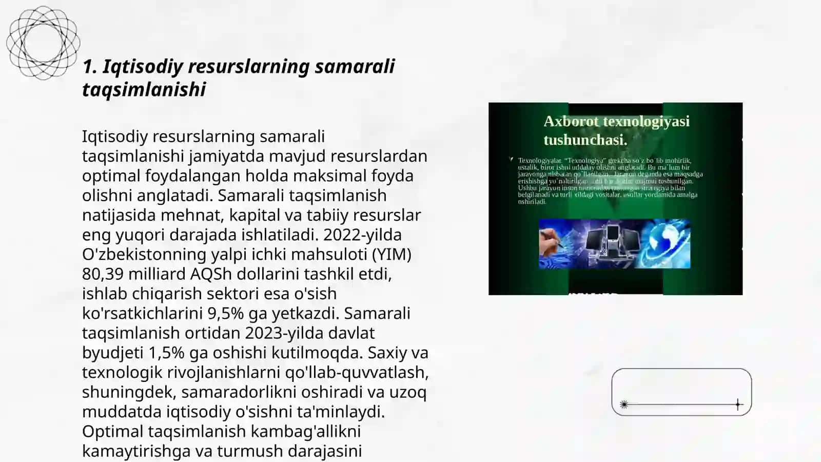 Resurslar cheklanganligi iqtisodiy muammosining yechimi 3