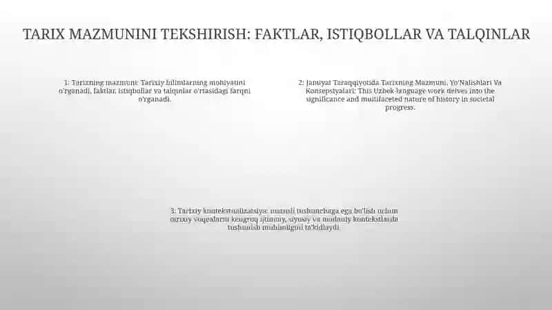 Jamiyat Taraqqiyotida Tarixning Mazmuni, Yo‘Nalishlari Va Konsepsiyalari 3