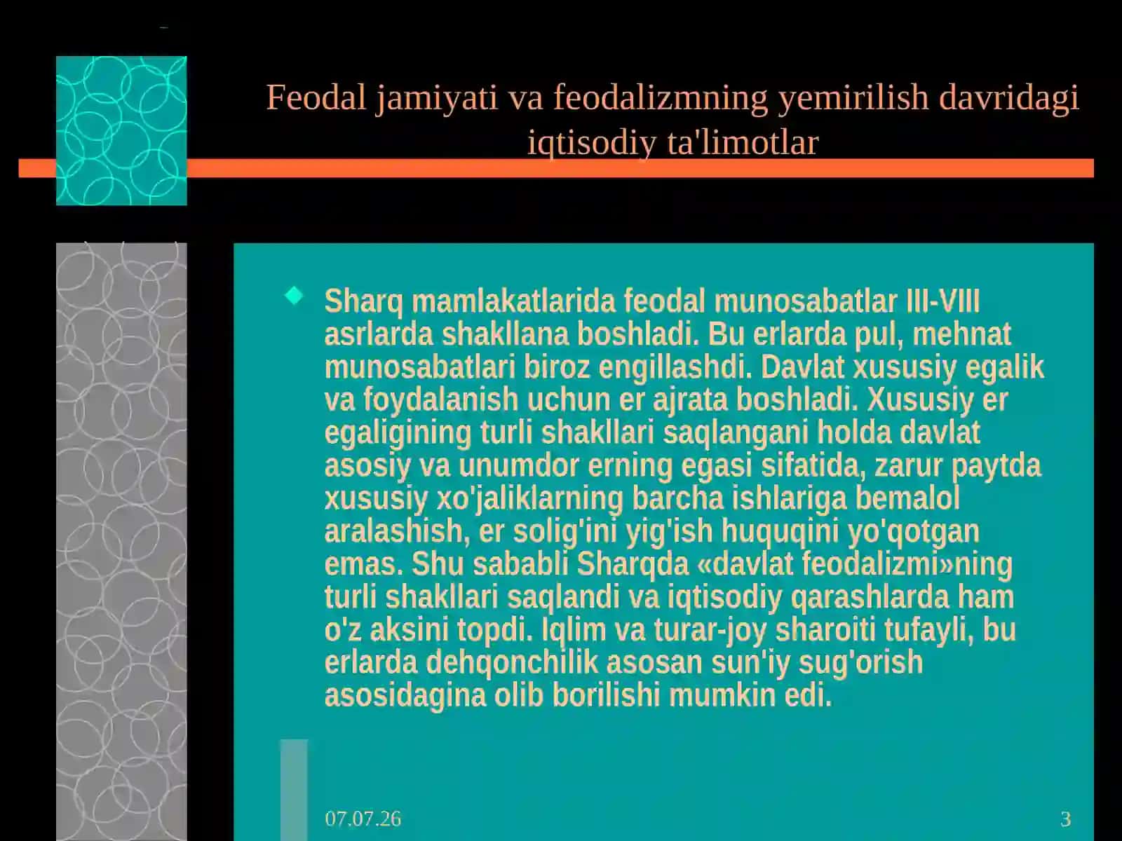 Arab va G`arbiy Yevropa davlatlarida feodalizm davridagi iqtisodiy g`oyalar 3