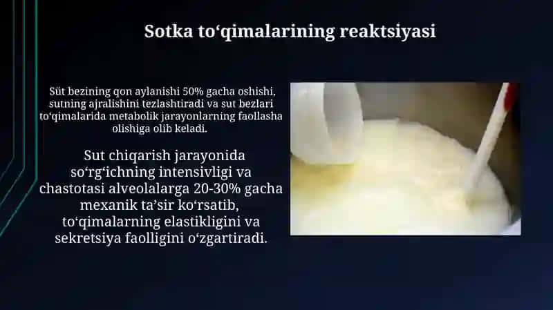 Mashina bilan sut sog'ishning fiziologik xossalari 3