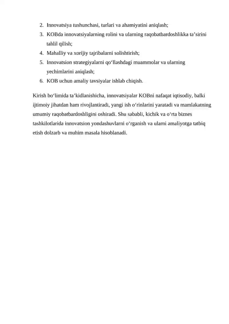 Kichik va o‘rta biznes tashkilotlari va innovatsiyalar 3