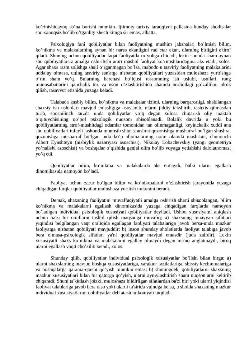 Qobiliyatlar tuzilishi turlari 3