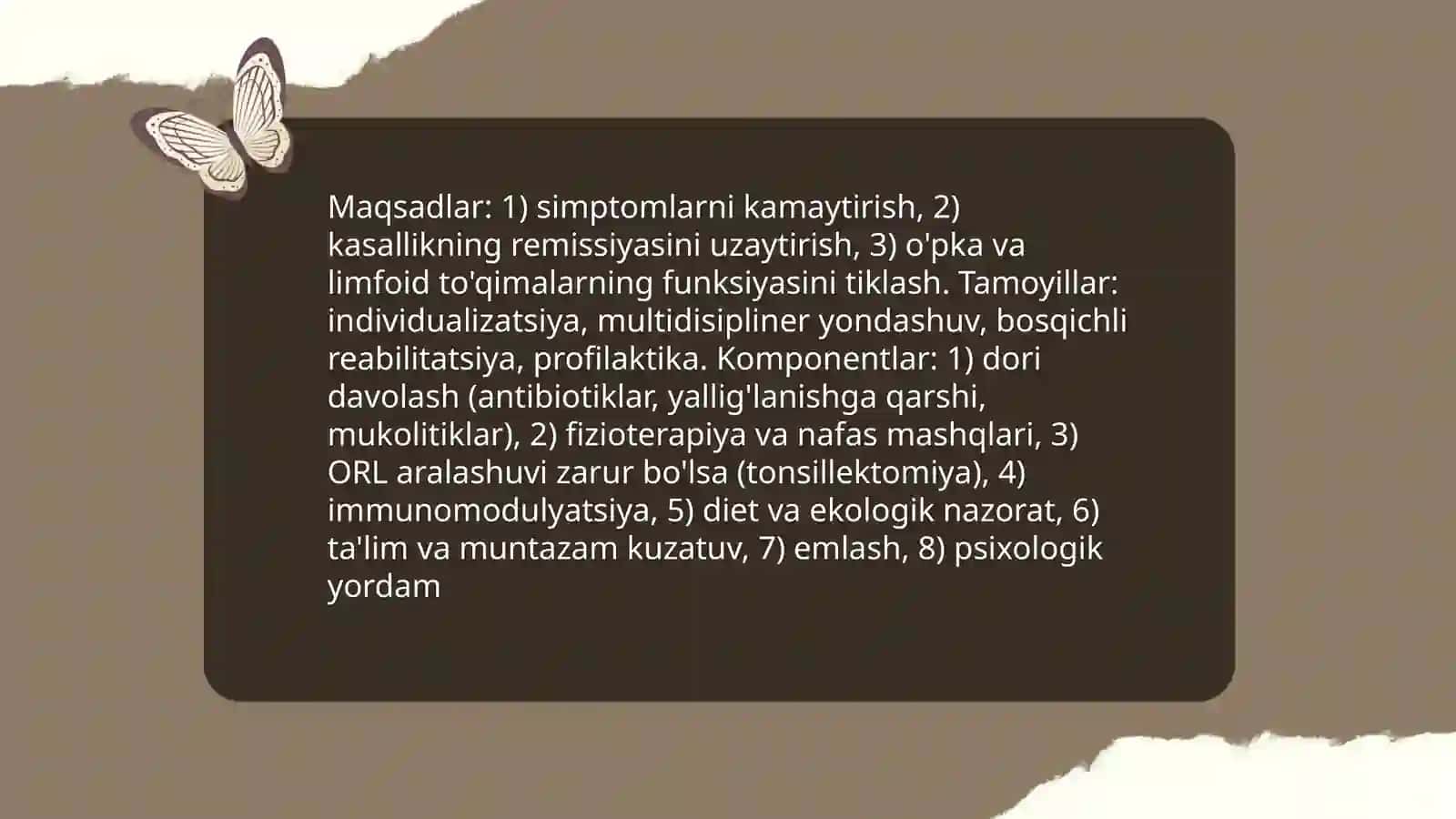 Bolalarda surunkali bronxit surunkali tonzilitda reabilitatsiya olib borish 3