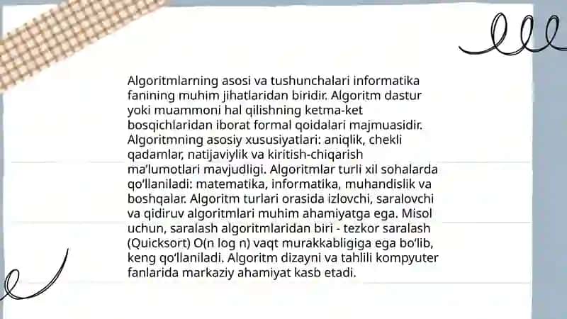 Dasturlarni loyihalash va algoritmlarni ishlab chiqish 3
