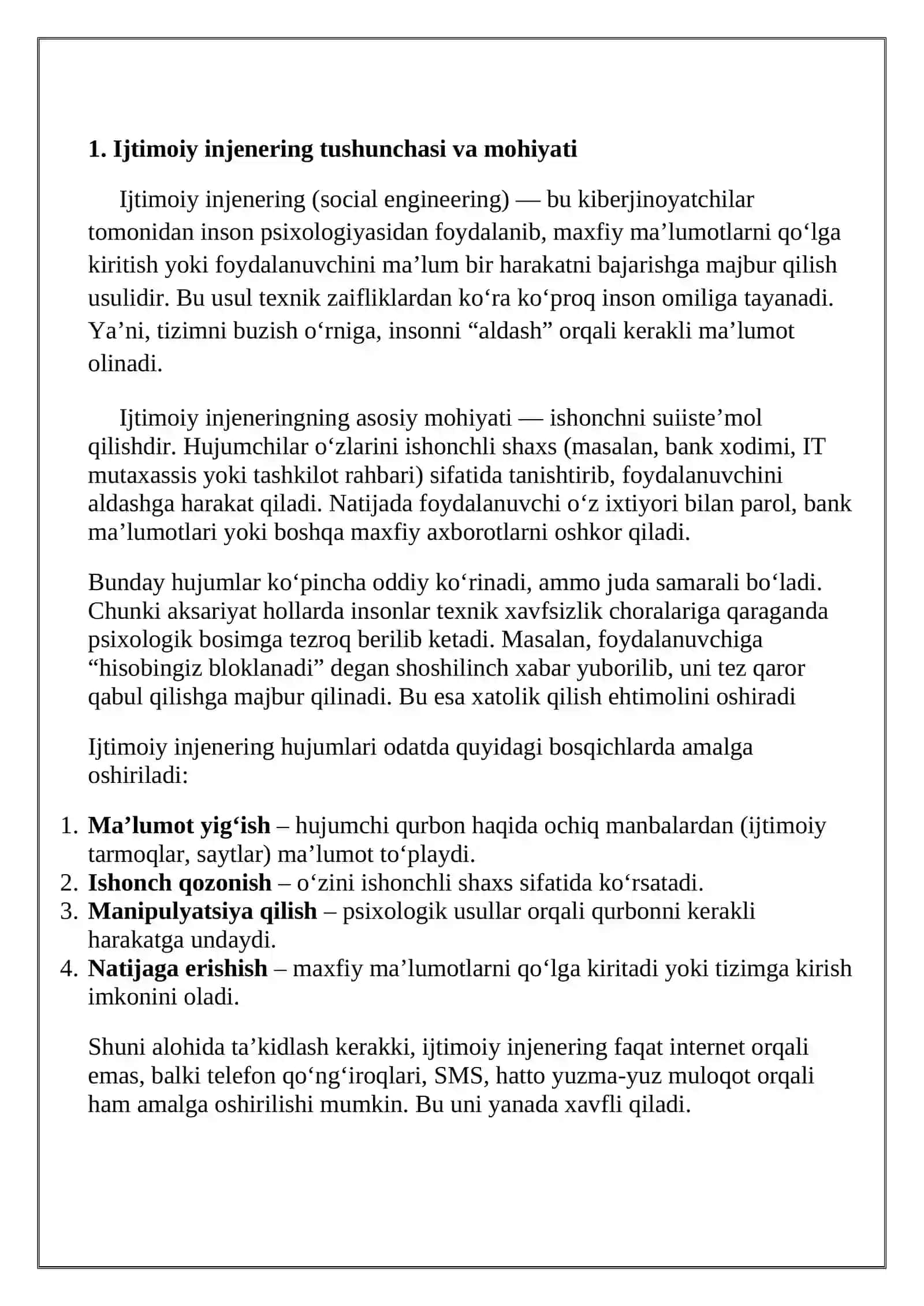 Ijtimoiy injenering (social engineering) hujumlarini tahlil qilish 3