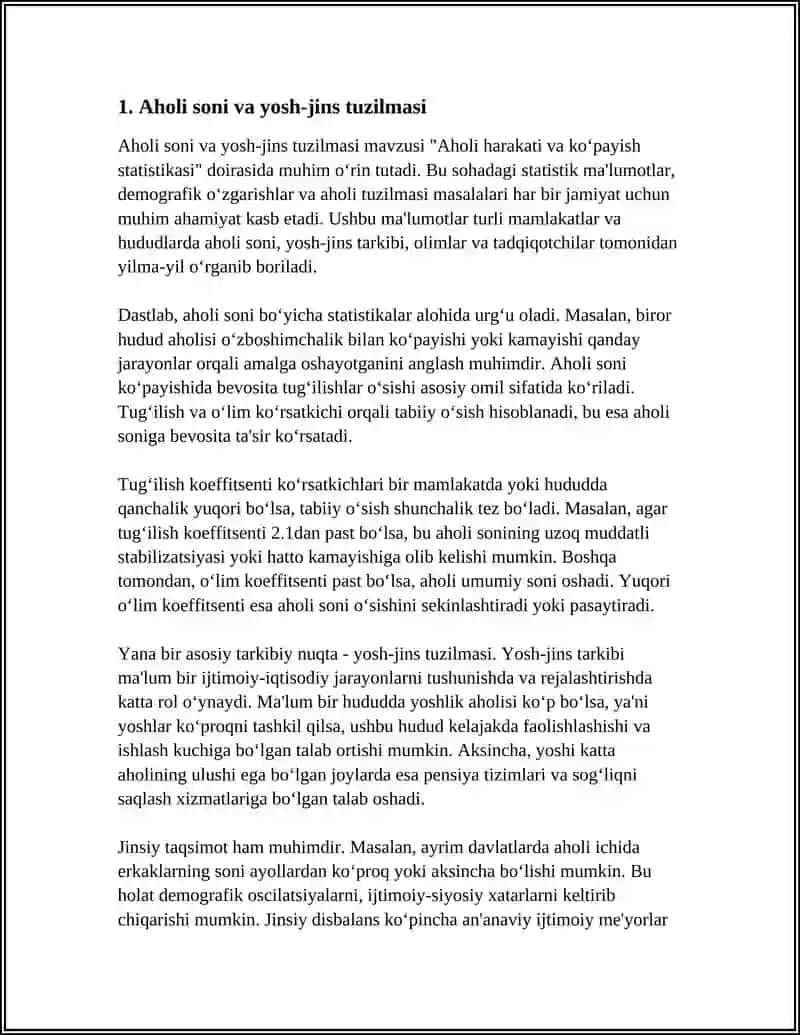Aholi harakati va koʻpayish statistikasi 3