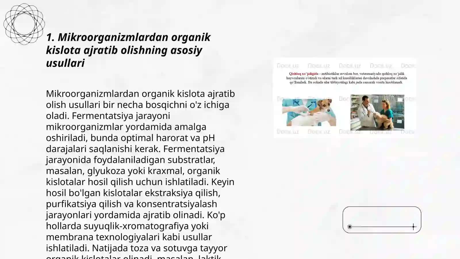 Mikroorganizmlardan organik kislotalarni ajratib olish 3