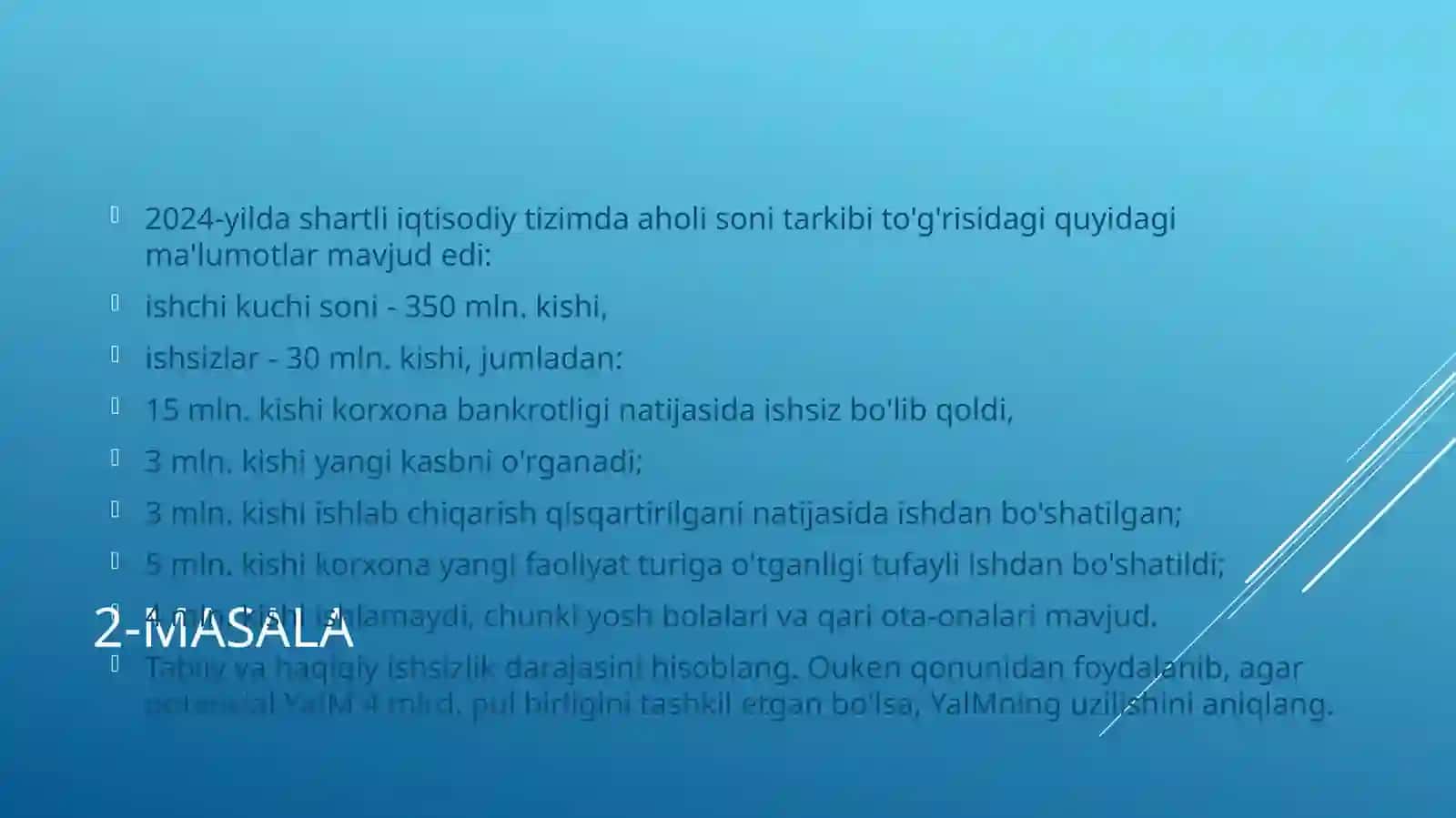 Iqtisodiy tebranish. ishsizlik. 3