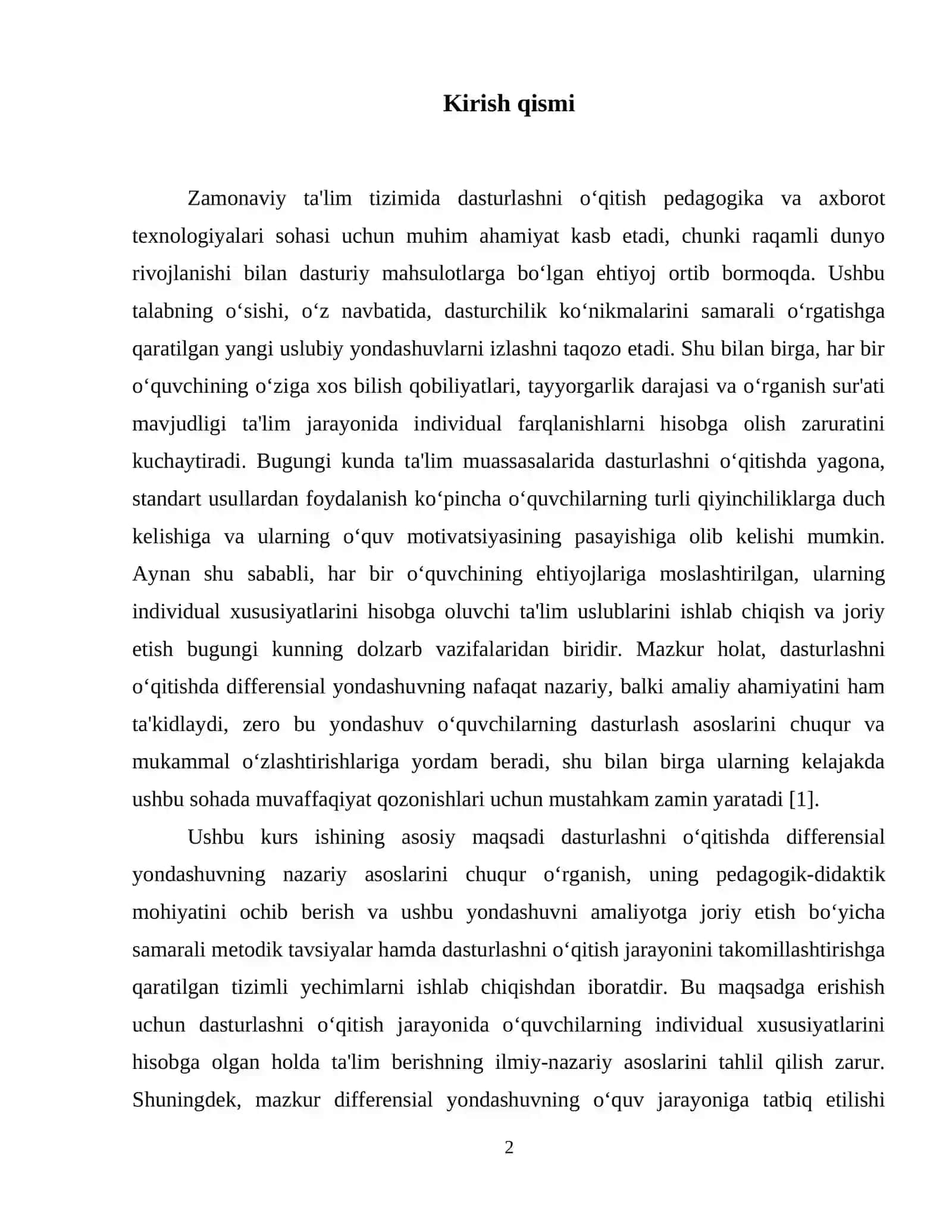 Dasturlashni o‘qitishda  differensial yondashuv 3
