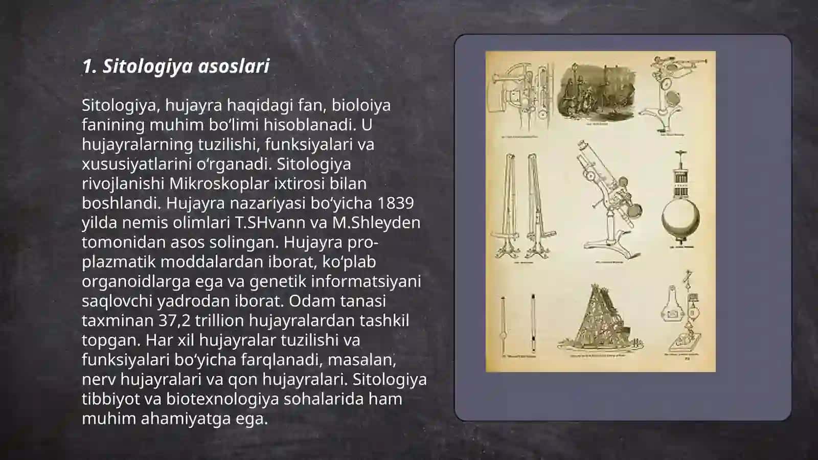 Sitologiya.Optik asboblarni tibbiyotda qo'llanilishi.Viruslar.Prokariotlar Murodov Aslbek 3
