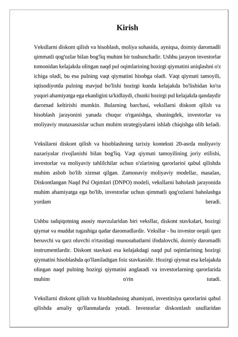 Veksllarni diskont qilish va hisoblash 3
