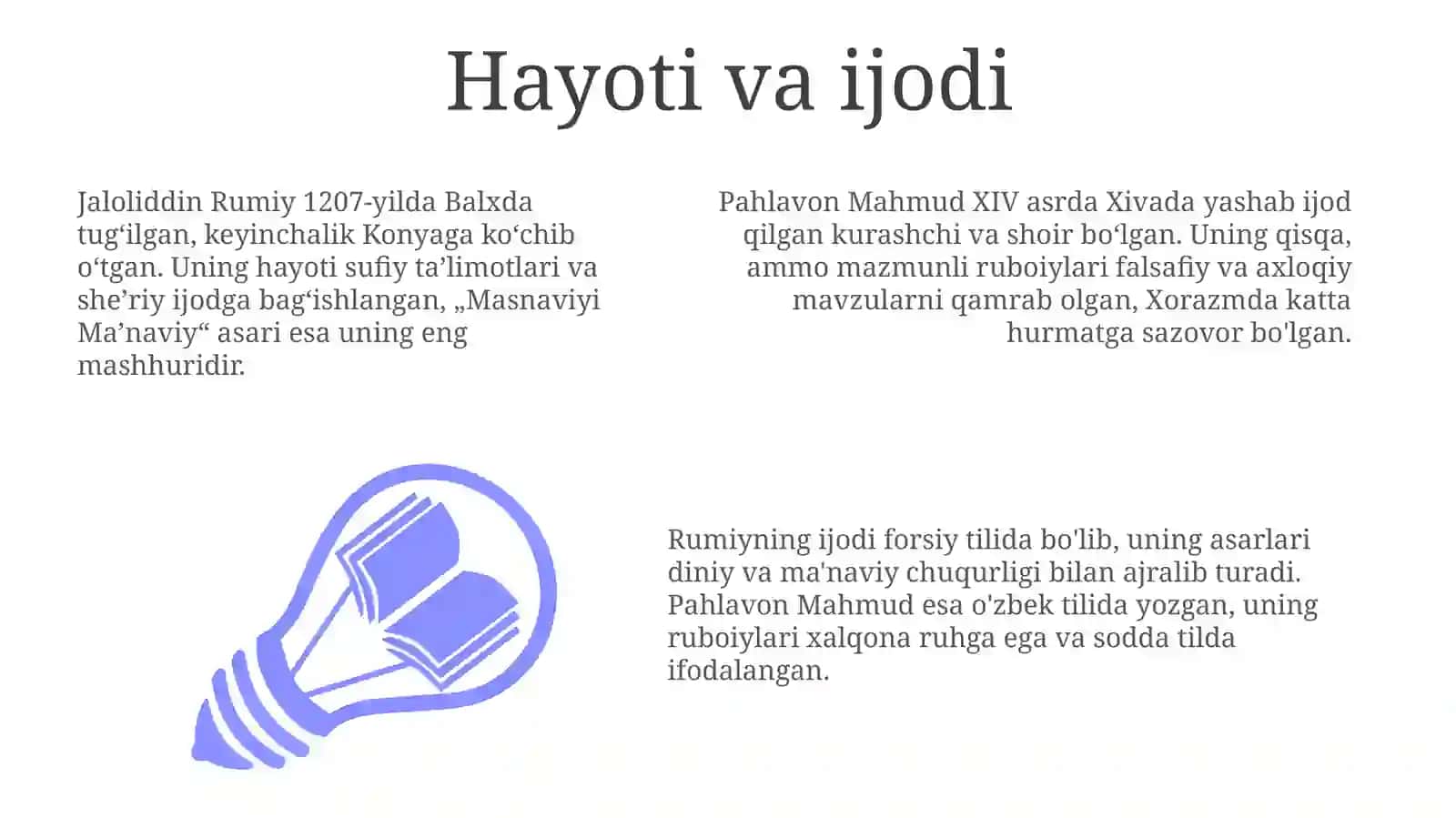 Jaloliddin Rumiy va Pahlovon Muhmud ruboilari tahlili 3
