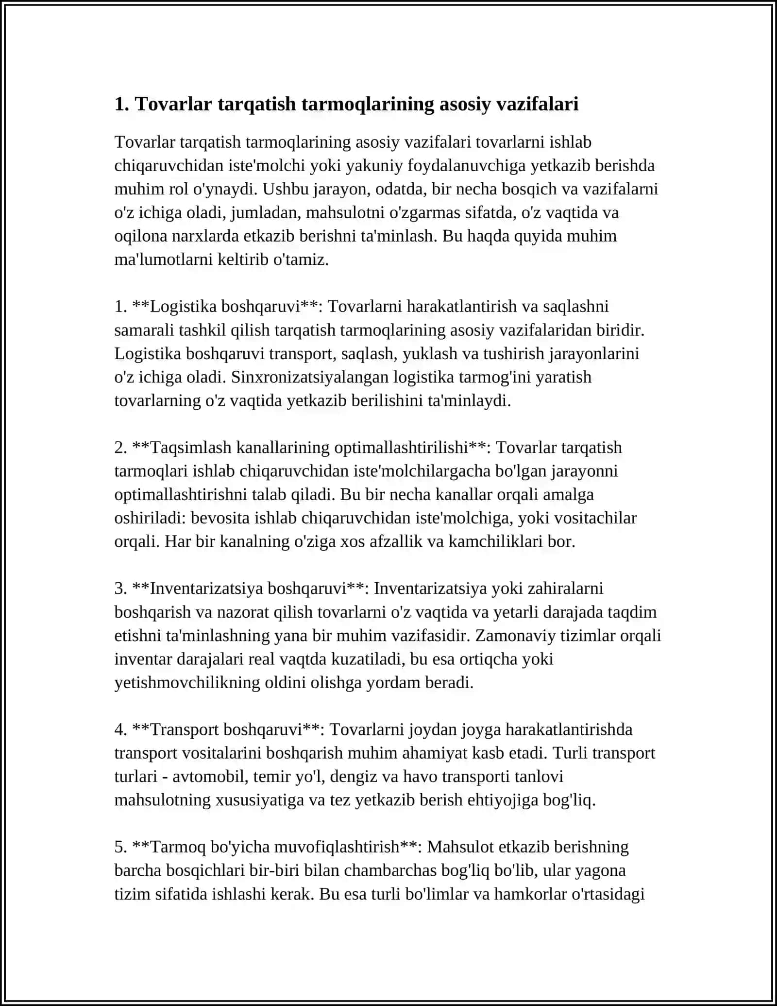TOVARLARNI TARQATISH TARMOQLARI XUSUSIYATLARI VA ULARNING TUZILISHI 3