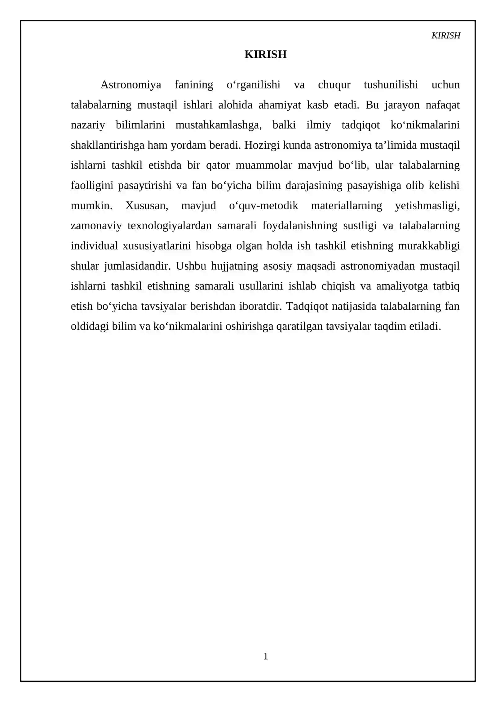 Astronomiyadan. mustaqil ishlarni tashkil etish 3