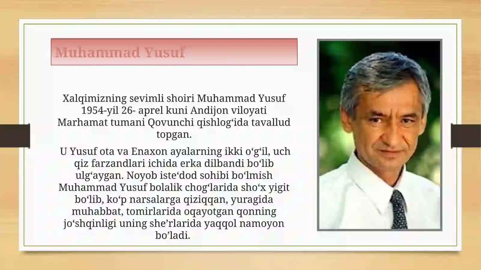 Muhammad Yusuf hayoti va ijodi 3