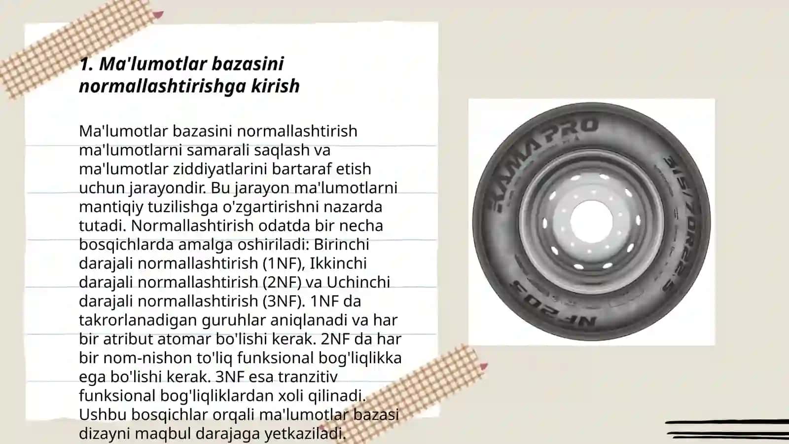 Ma’lumotlar bazasini normallashtirish 3