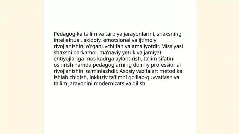 Men tanlagan soha - pedagogika 3