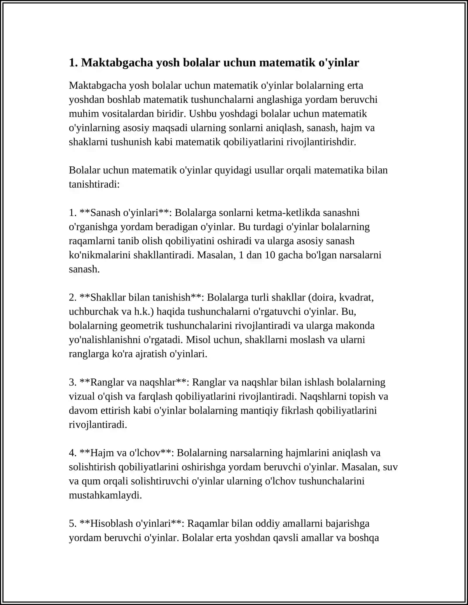 MUSTAQIL ISH Mavzu: MAKTABGACHA YOSHDAGI BOLALARNING MANTIQIY TAFAKKURINI RIVOJLANTIRISH 3