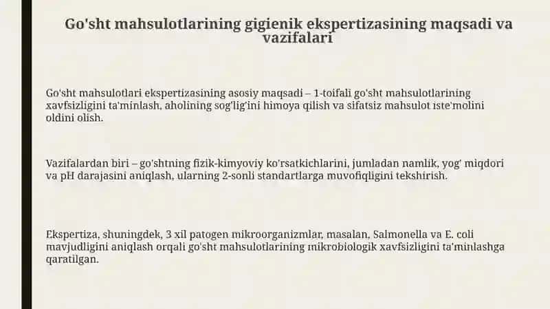 Go'sht mahsulotlari ekspertizasi 3