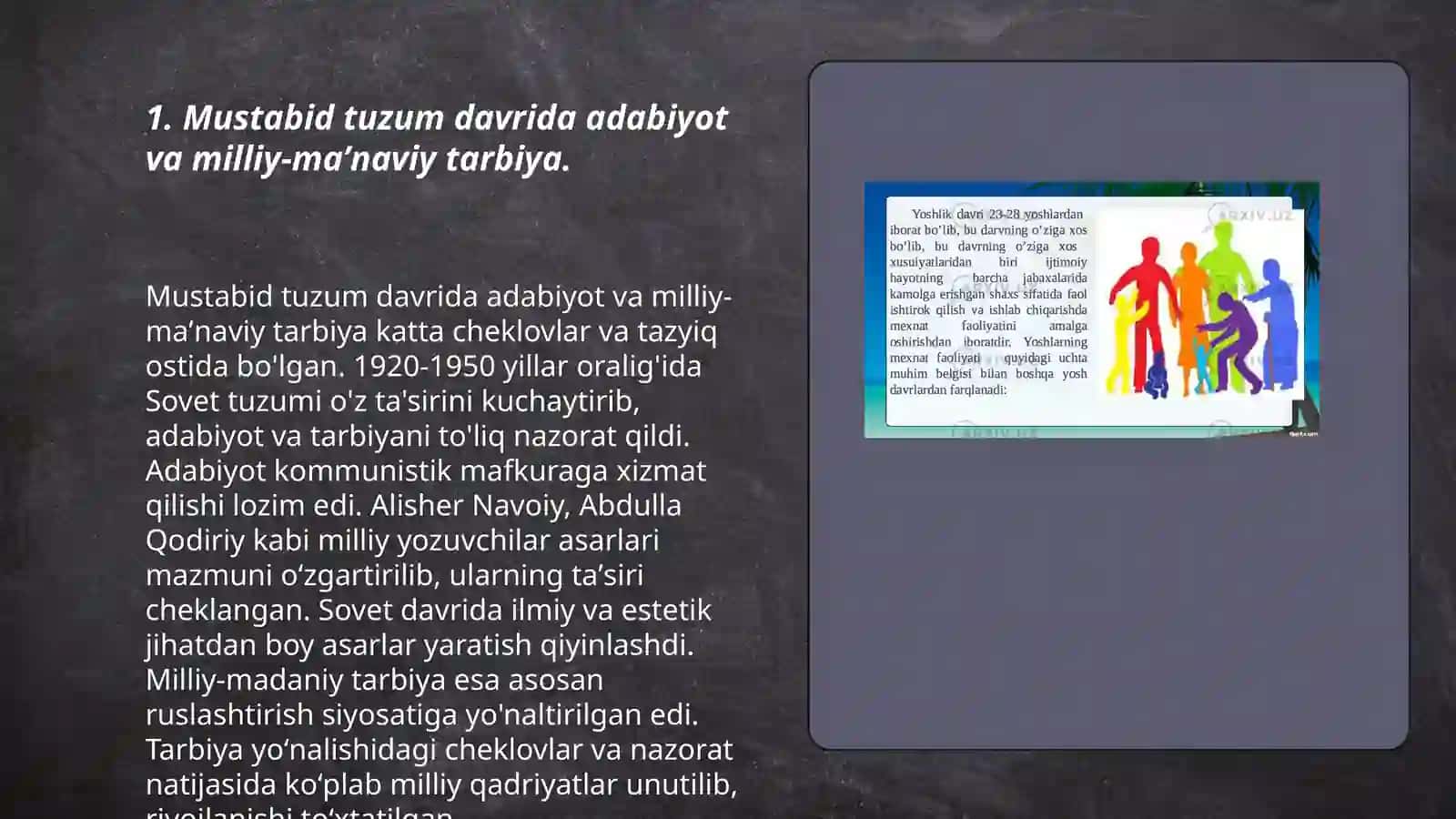 Mustabid tuzum davri oʻzbek ziyolilari asarlarida milliy-maʼnaviy tarbiya masalalari 3