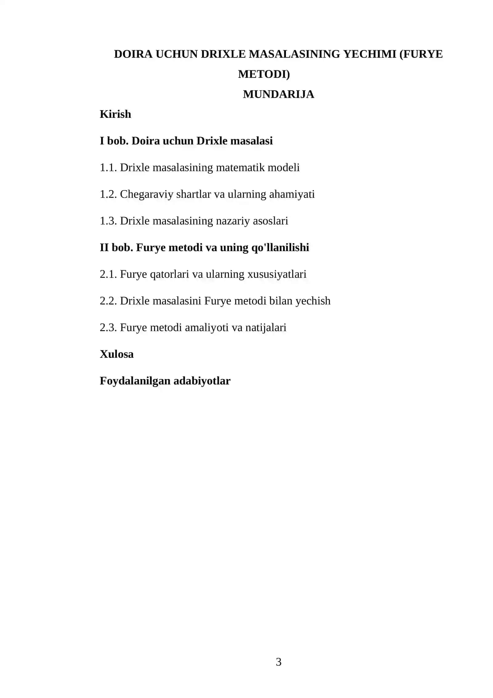 MATEMATIK FIZIKA TENGLAMALARI FANIDAN TAYYORLAGAN KURS ISHI 3