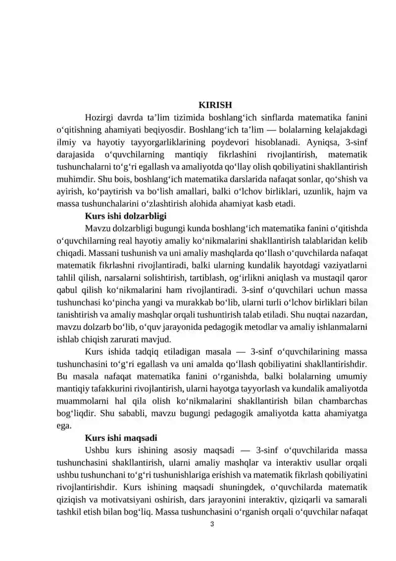 O‘quvchilarning massaga oid tasavvurlarini shakillantirish 3