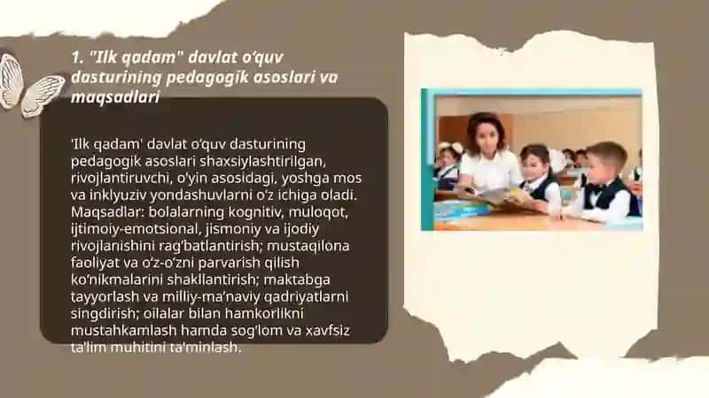 Ilk qadam davlat õquv dasturi 3