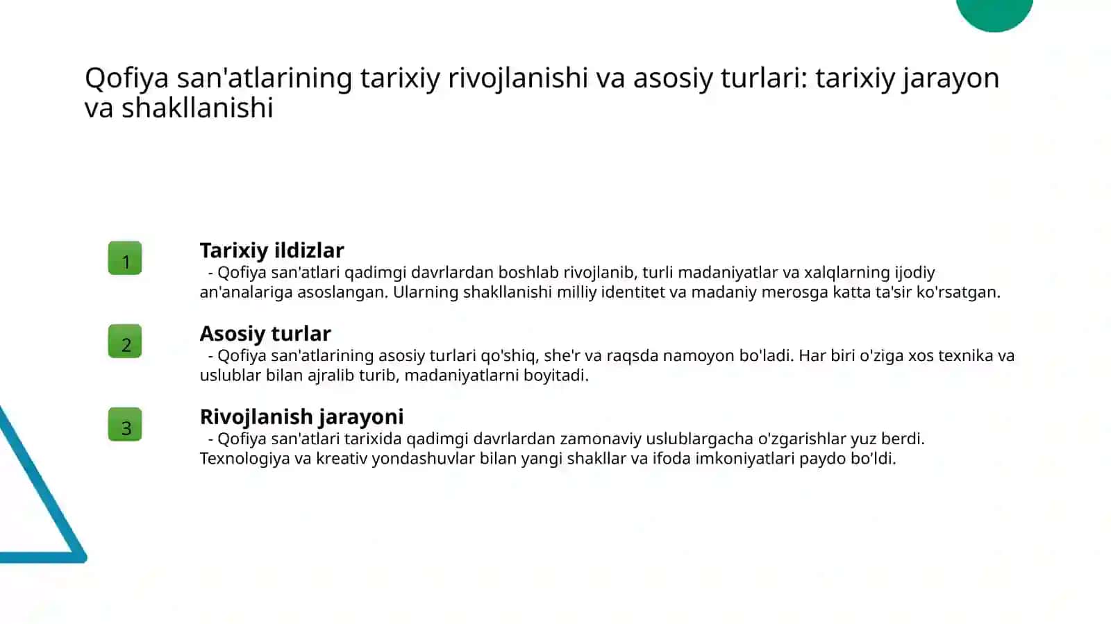 Qofiya san'atlariga misollar keltirish 3