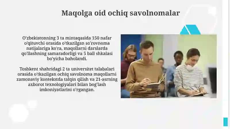 Maqollarning tarbiyaviy ahamiyati boʻyicha test va blis soʻrovnomalari 3