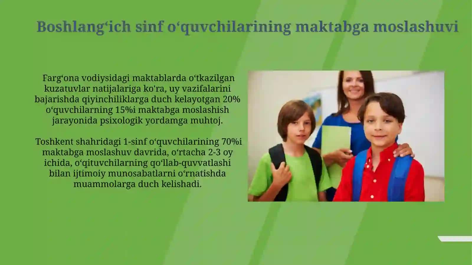 Boshlangʻich sinf oʻquvchilarini maktabga moslashuvi 3