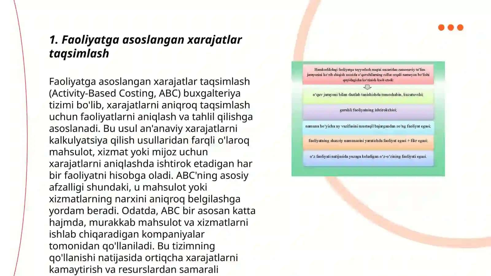 Faoliyatga asoslangan xarajatlarni hisoblash 3