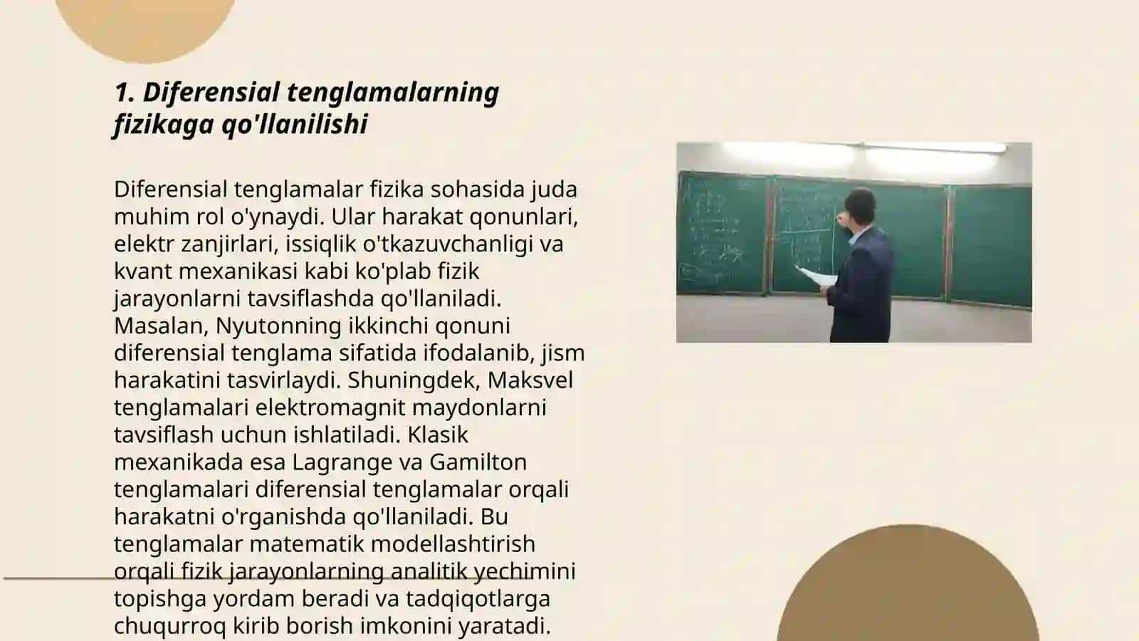 Tòla differensial tenglamalar fizik masalalarda 3
