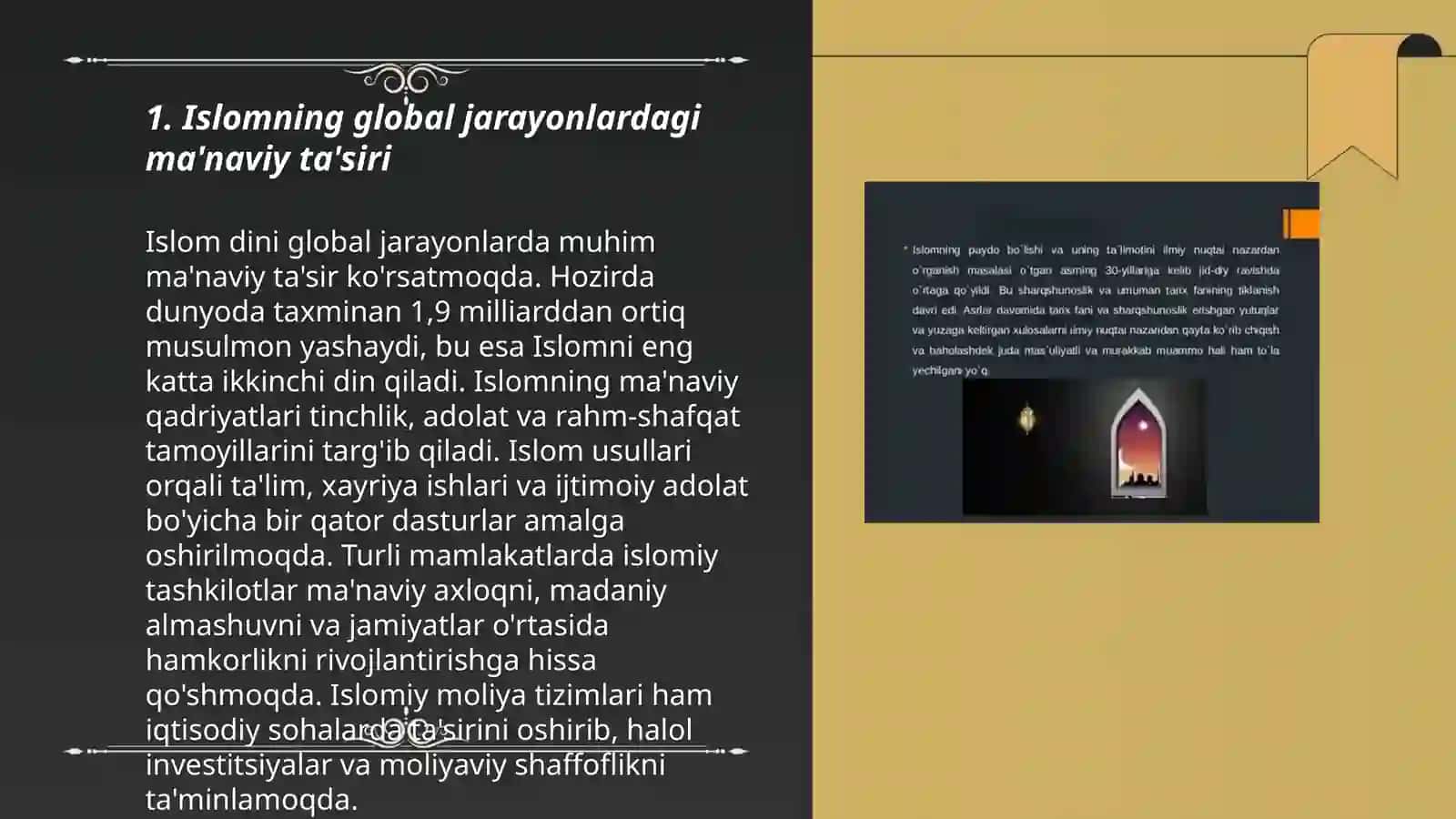 Glaballashuv jarayonida islomning òrni 3