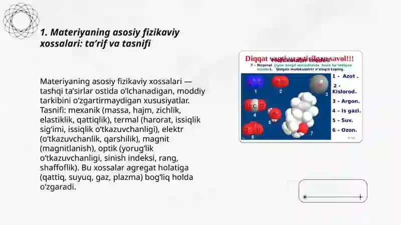 Materiyaning asosiy fizikaviy xossalari 3