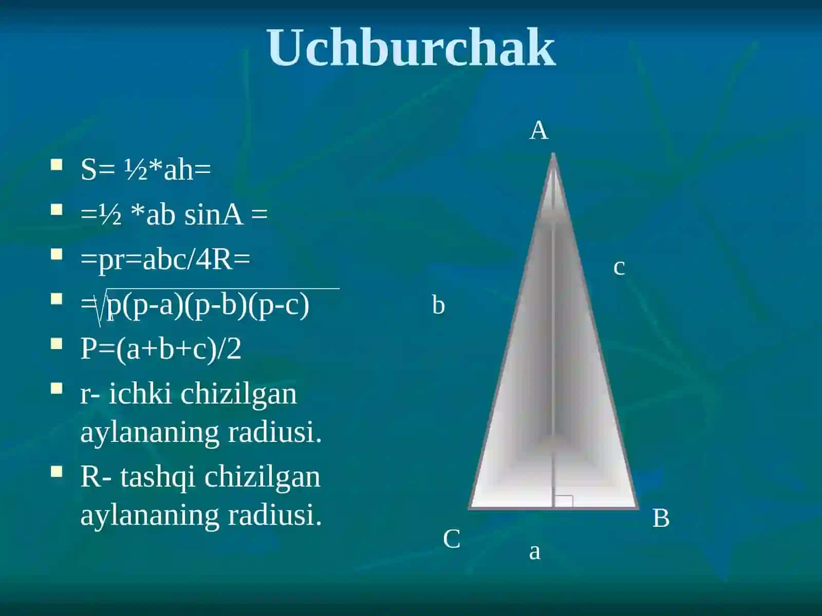 Geometriya elementlari Boshlang'ich tushunchalar 3