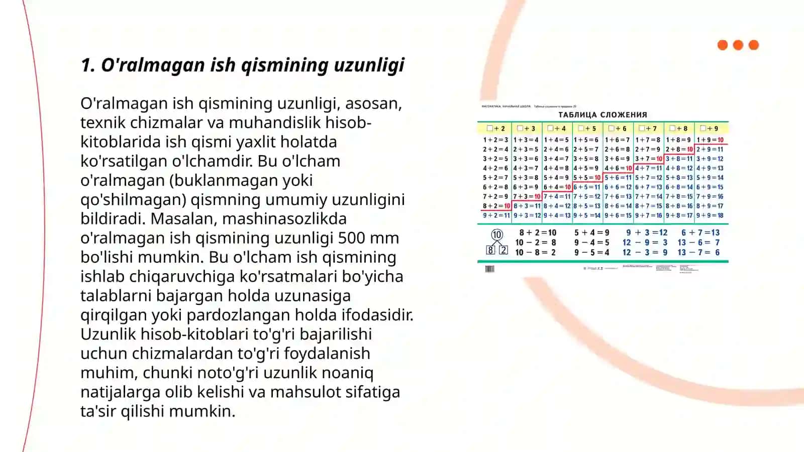 Modda almashinish uskunalarining asosiy oʻlchamlarini aniqlash 3