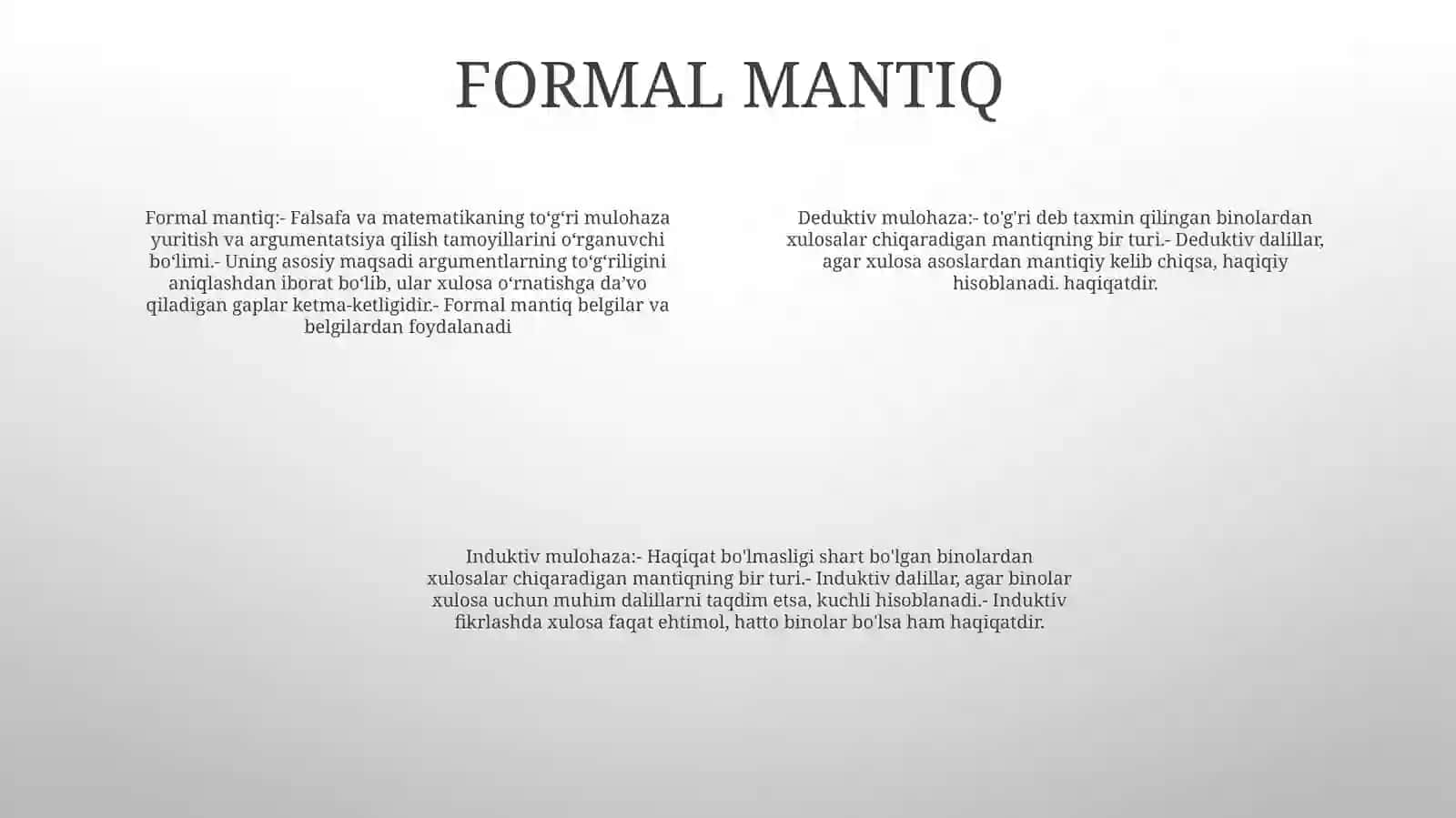 Xulosa Chiqarishning Umumiy Mantiqiy Tavsifi 3