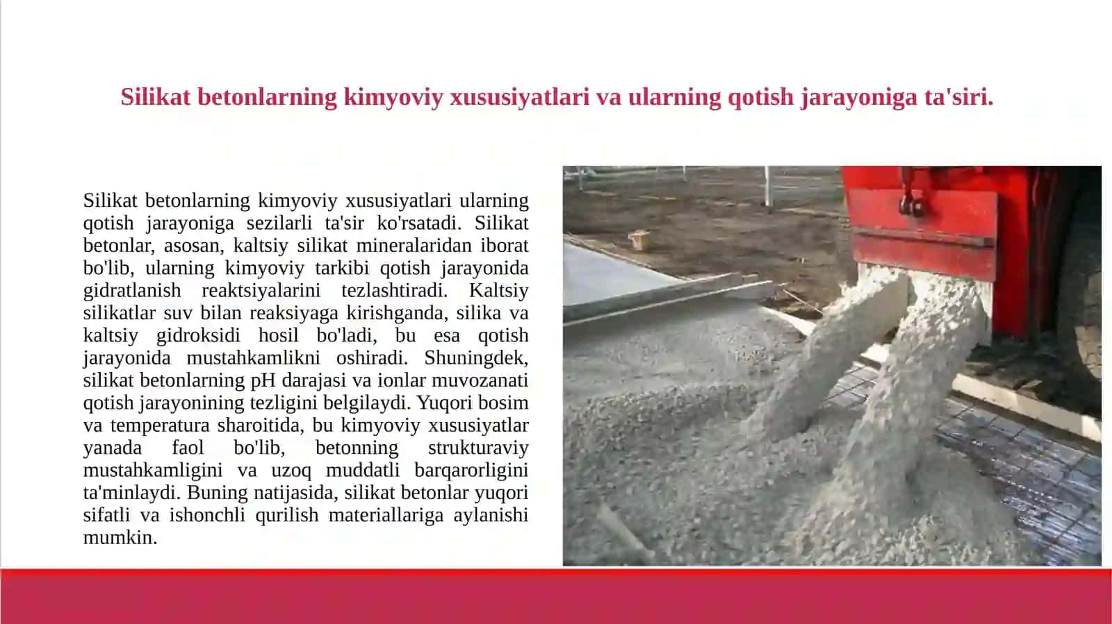 Silikаt betonlаrni yuqori bosim vа temperаturа yordаmidа qotishini tezlаshtirish. 3