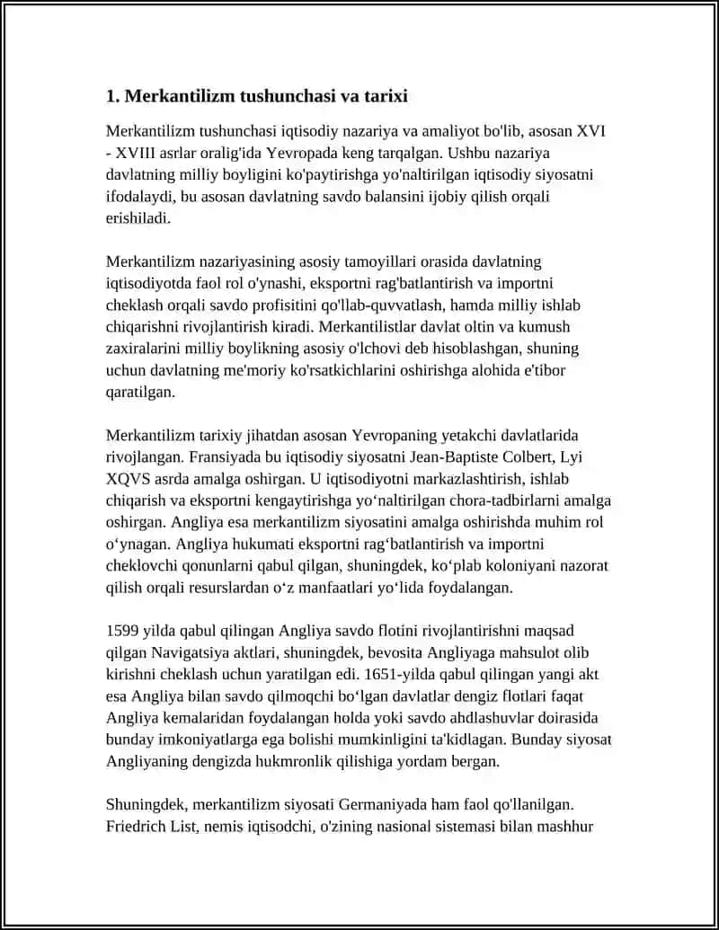 MERKANTILIZMDAGI IQTISODIY QARASHLAR: ZAMONAVIY TAHLIL VA AMALIYOT 3
