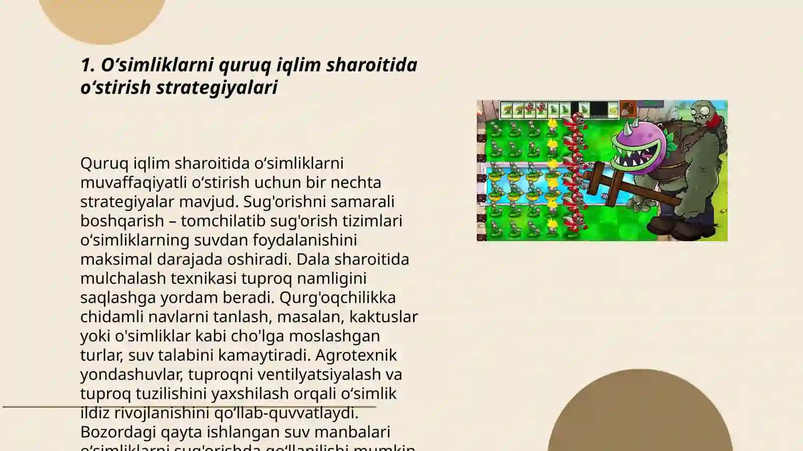 Oʻsimliklarni turli muhit sharoitida oʻstirish boʻyicha tadqiqot 3