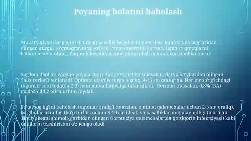 Toklarni koʻpaytirish uchun qalamchalar sifatini aniqlash 3