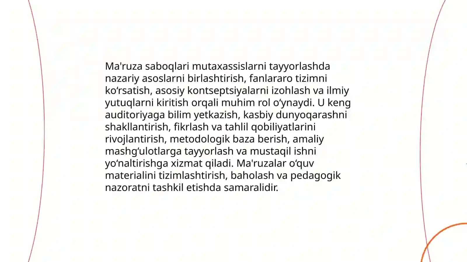 O‘qish saboqlarining turlari va ularning mutaxassislarni tayyorlashdagi roli 3