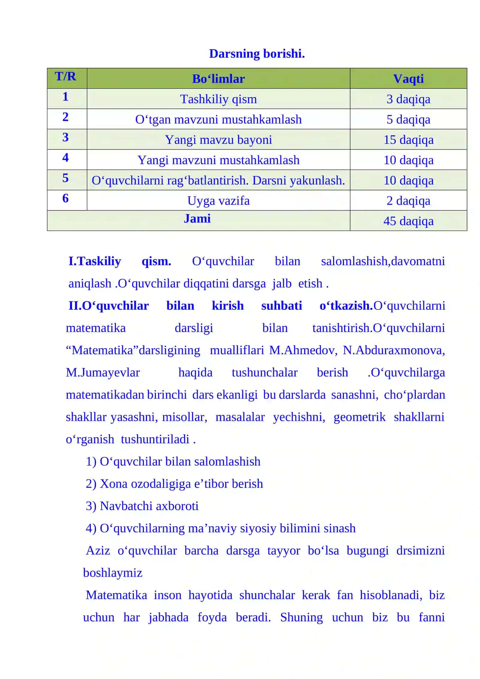 3-sinf Matematika fanidan To'g'ri to'rtburchakning perimetri 2-chorak dars ishlanma 3